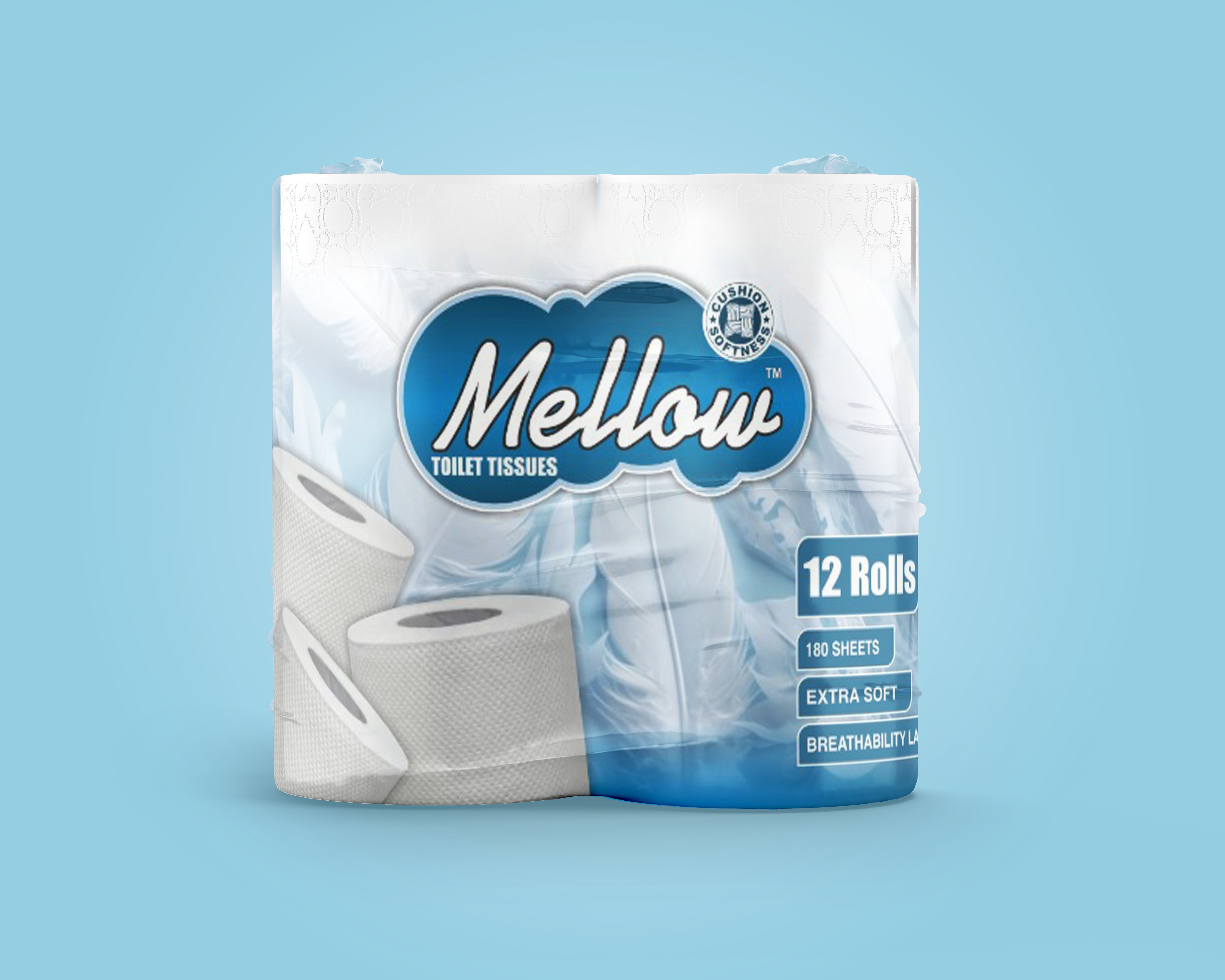 Mellow 2ply toilet tissue 12pack