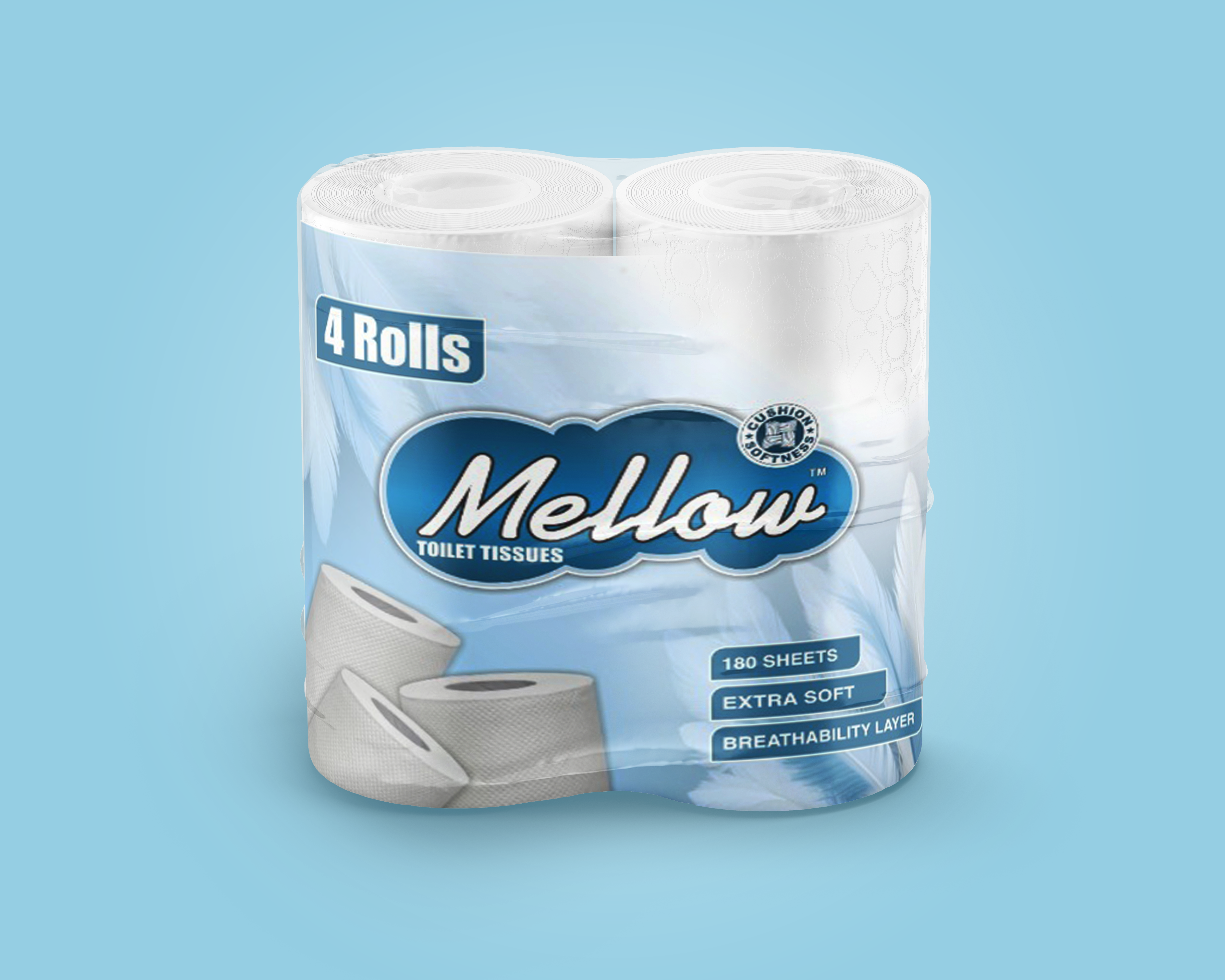 Mellow 2ply Toilet tissue 4pack