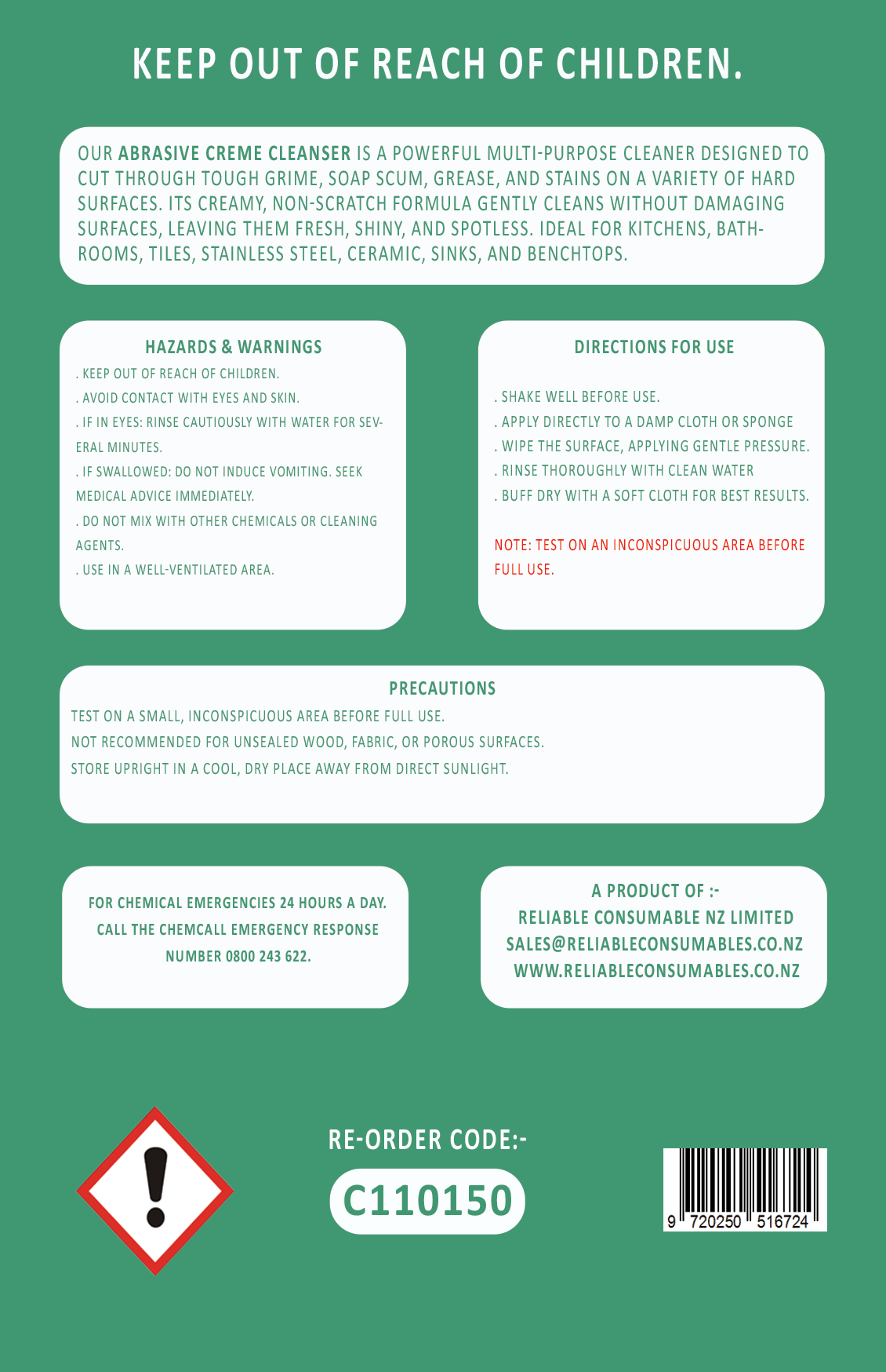 Abrasive Creme Cleanser 5L