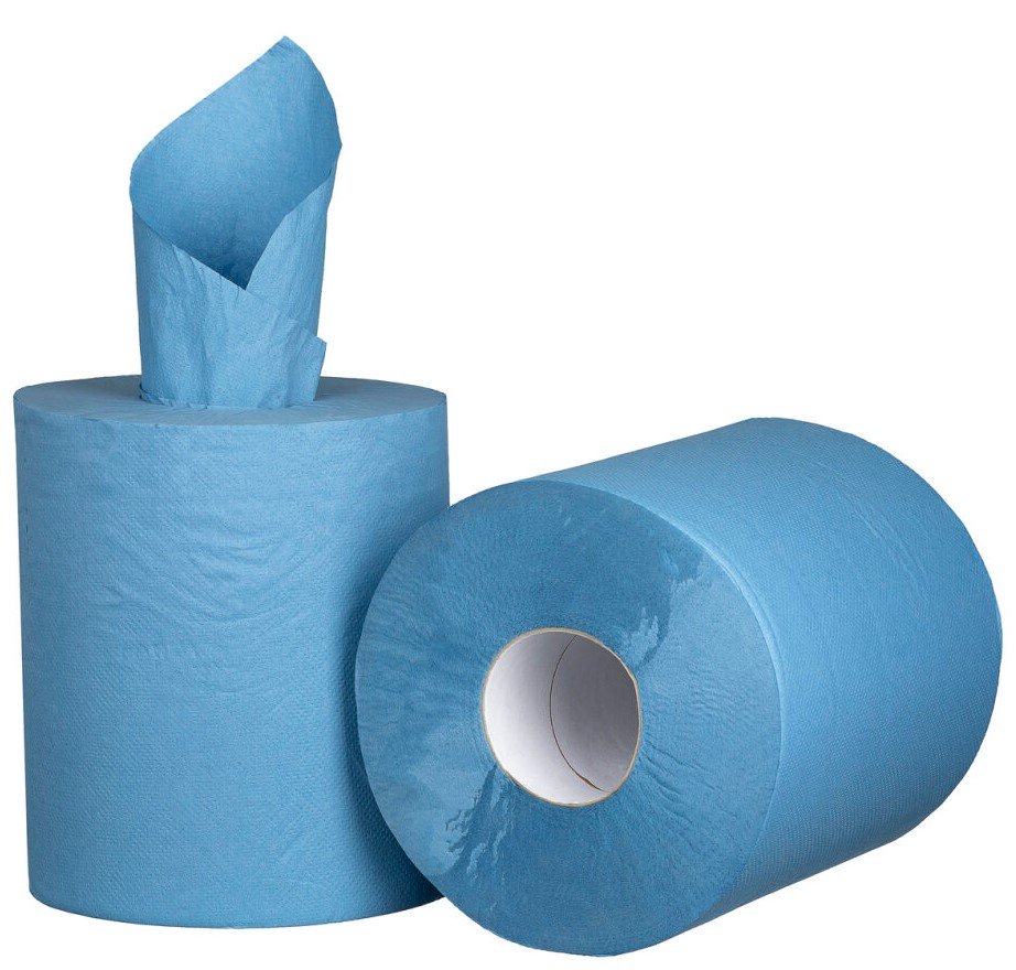 Centre Feed Paper Towel Blue, 1 Ply, 6pk