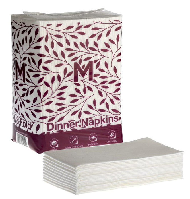 Dinner Napkins 1/8 Fold White 800pcs Premium