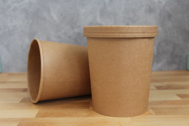 Kraft Container + Lids 16oz 500pcs