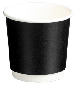 Paper Cups Double Wall, 4oz, Black, 50pcs