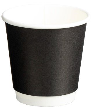 Paper Cups Double Wall, Black, 4oz and 6oz