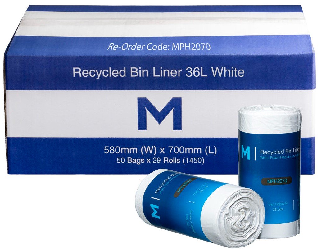 POR Recycled Bin Liner 36L, 50 Bags