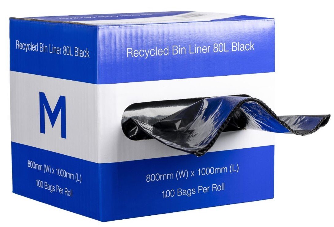 DB Recycled Bin Liner 80L, 100 Bags