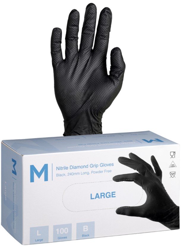 Nitrile Black Diamond Gloves 9.0g