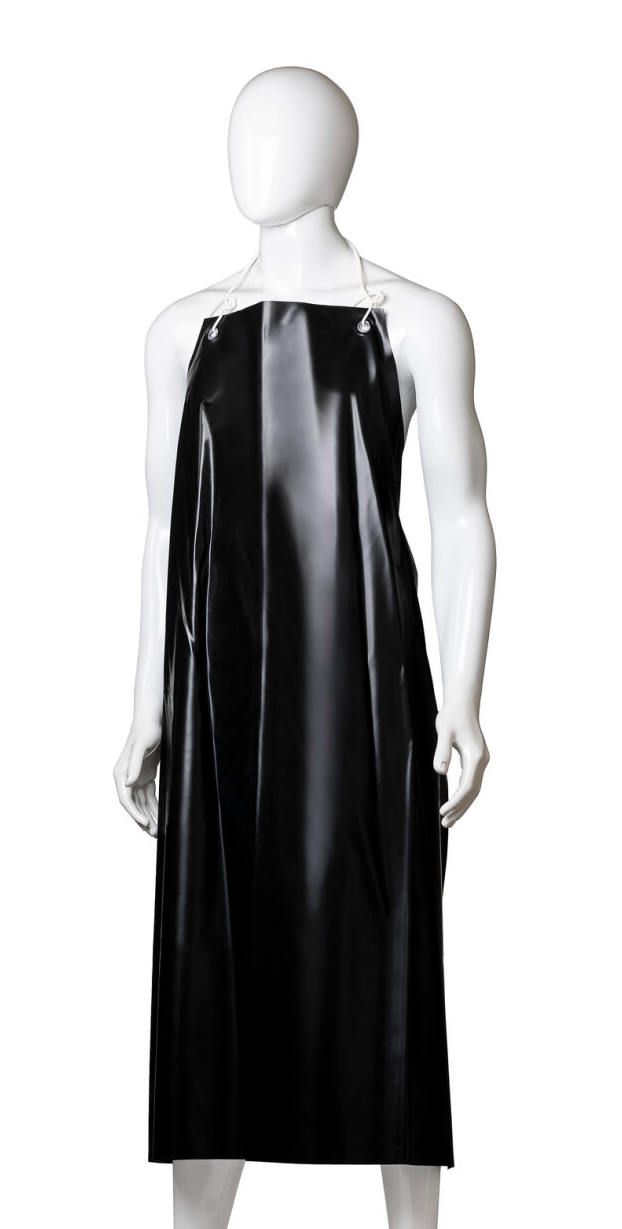 Reusable PVC Apron with Hooks, Black