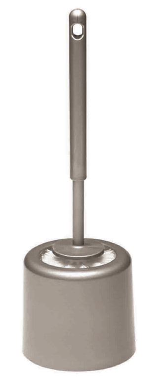 Round Toilet Tidy Set Silver, Plastic