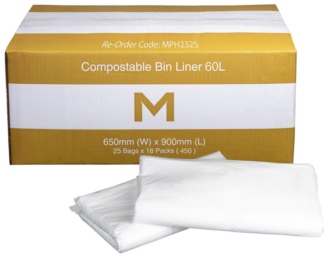 FP Compostable Bin Liner 60L, 25 Bags
