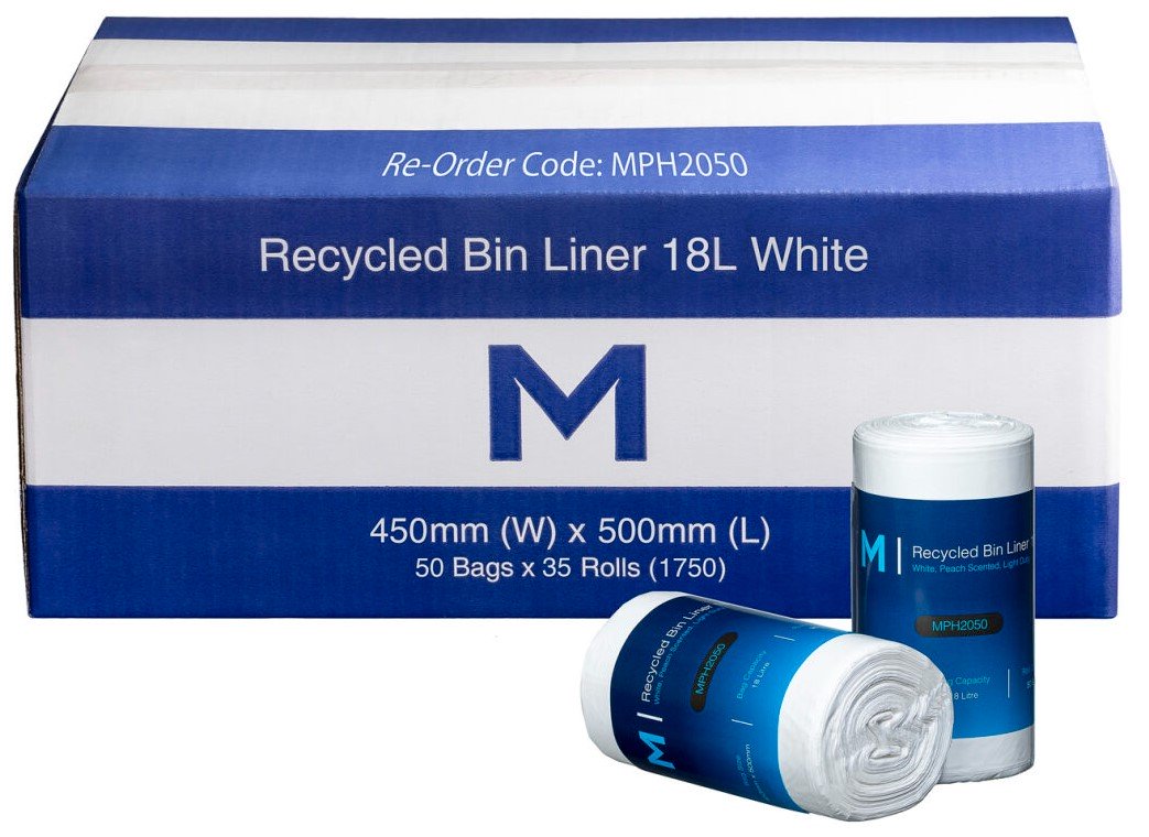 POR Recycled Bin Liner 18L, 50 Bags