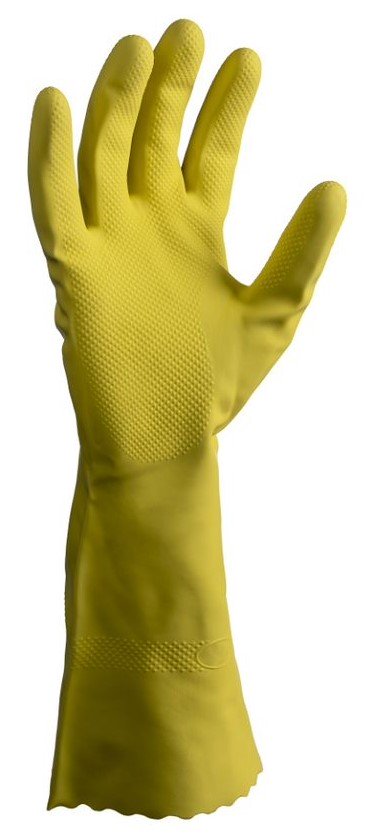 Silverlined Yellow Rubber Gloves Pair - XL