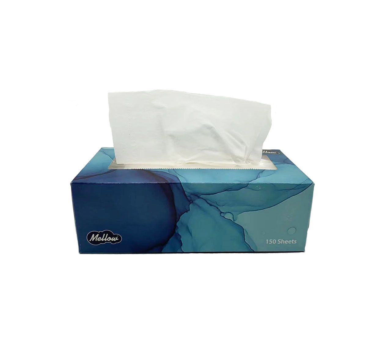 Mellow Flat Facial Tissues 2 Ply, 150 Sheets, 24 Boxes/carton