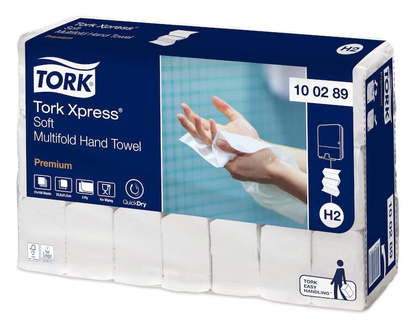 Tork H2 Xpress Premium Slimline Paper Towel 2ply, 21pk/ctn