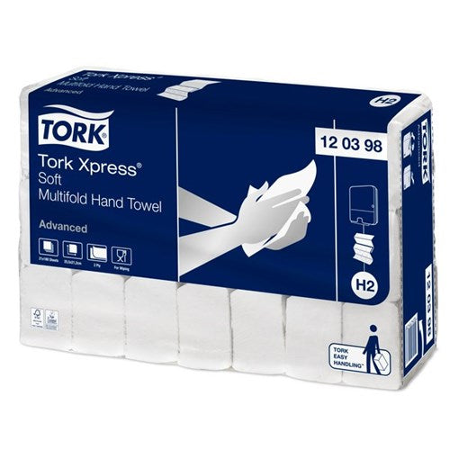 Tork H2 Xpress Advanced Soft Multifold Hand Towel 2 Ply, 21pk/ctn