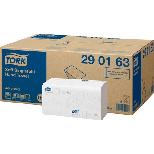Tork H3 Advanced Soft Singlefold Paper Towels 2ply, 15pk/Ctn