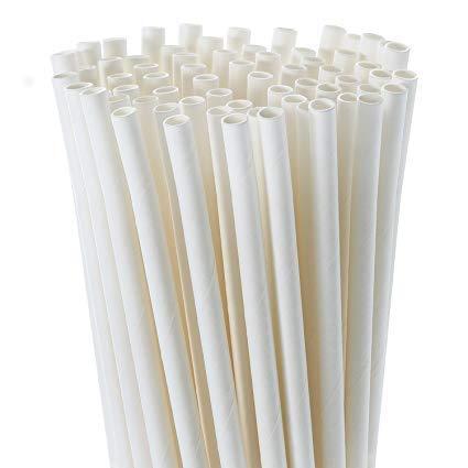 Paper Straws White Regular, 250pcs