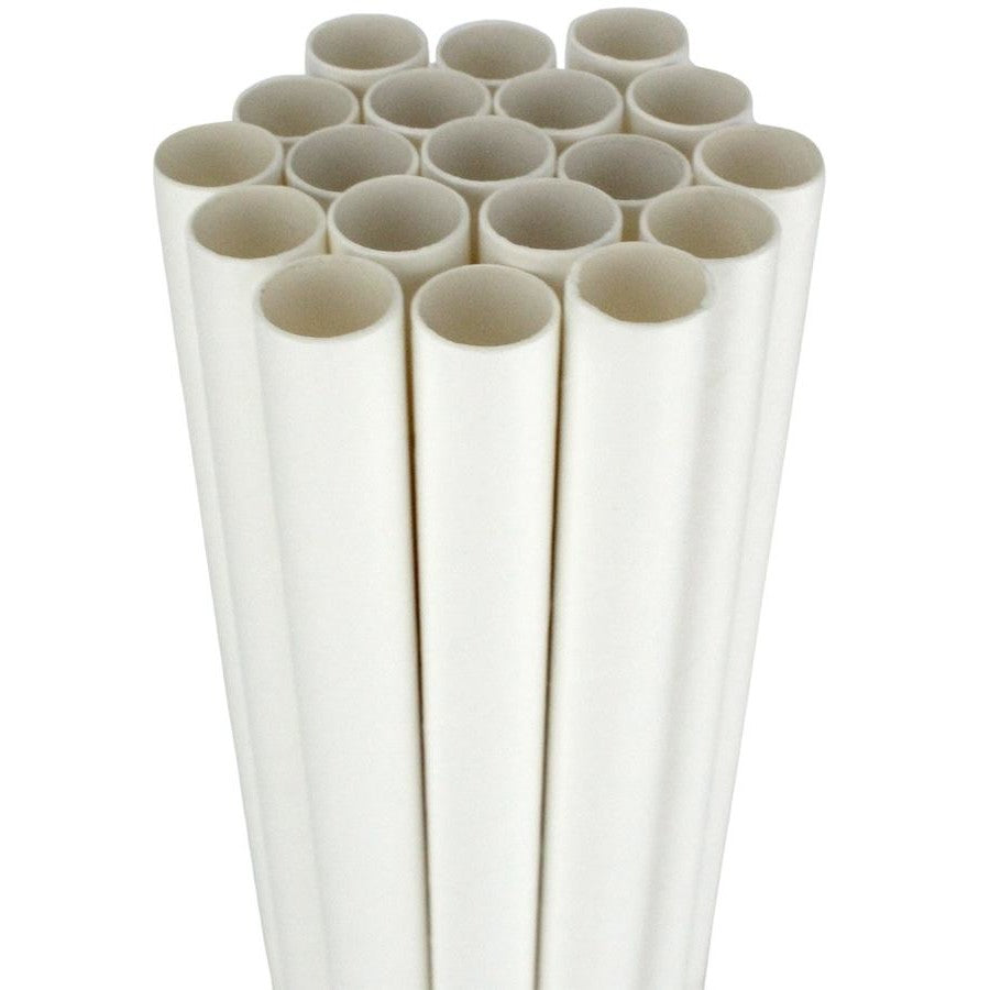 Jumbo Paper Straws White, 250pcs