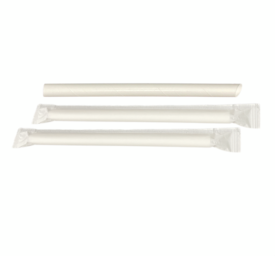 Paper Straw Jumbo Wrapped, 12x230mm, 50pcs